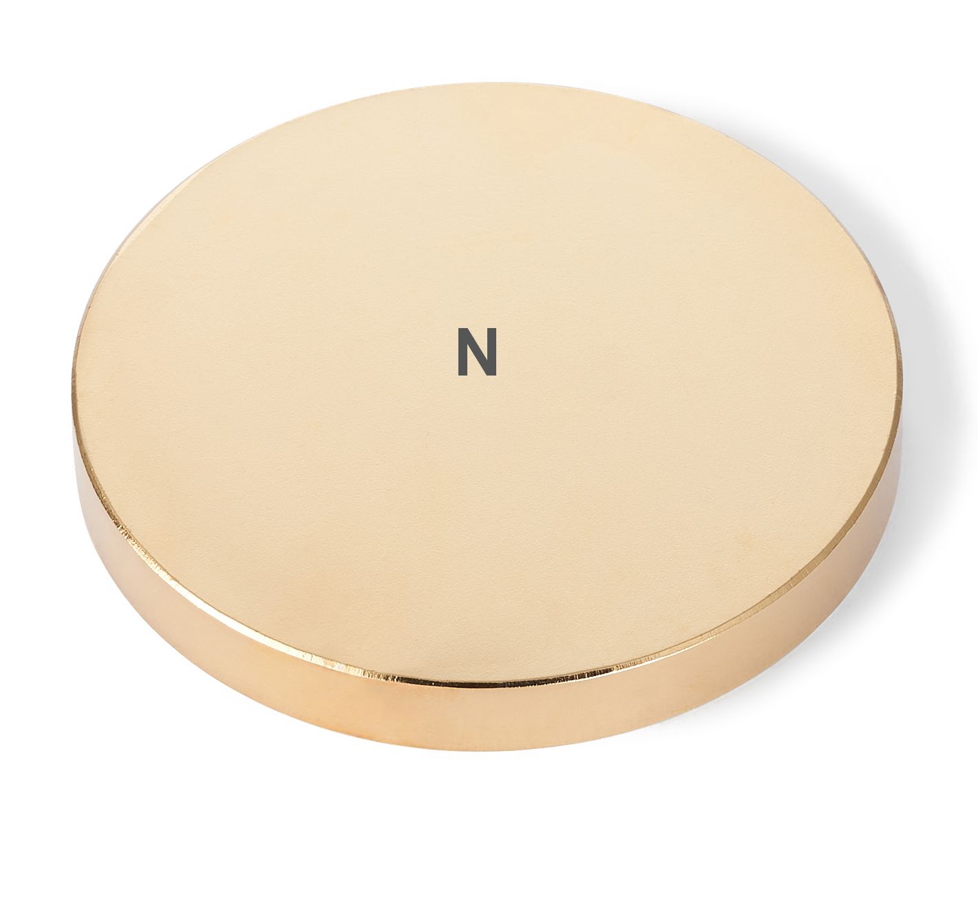 Strong Neodymium Therapy Magnets Gold Coated 2 in x 1/4 in Disc